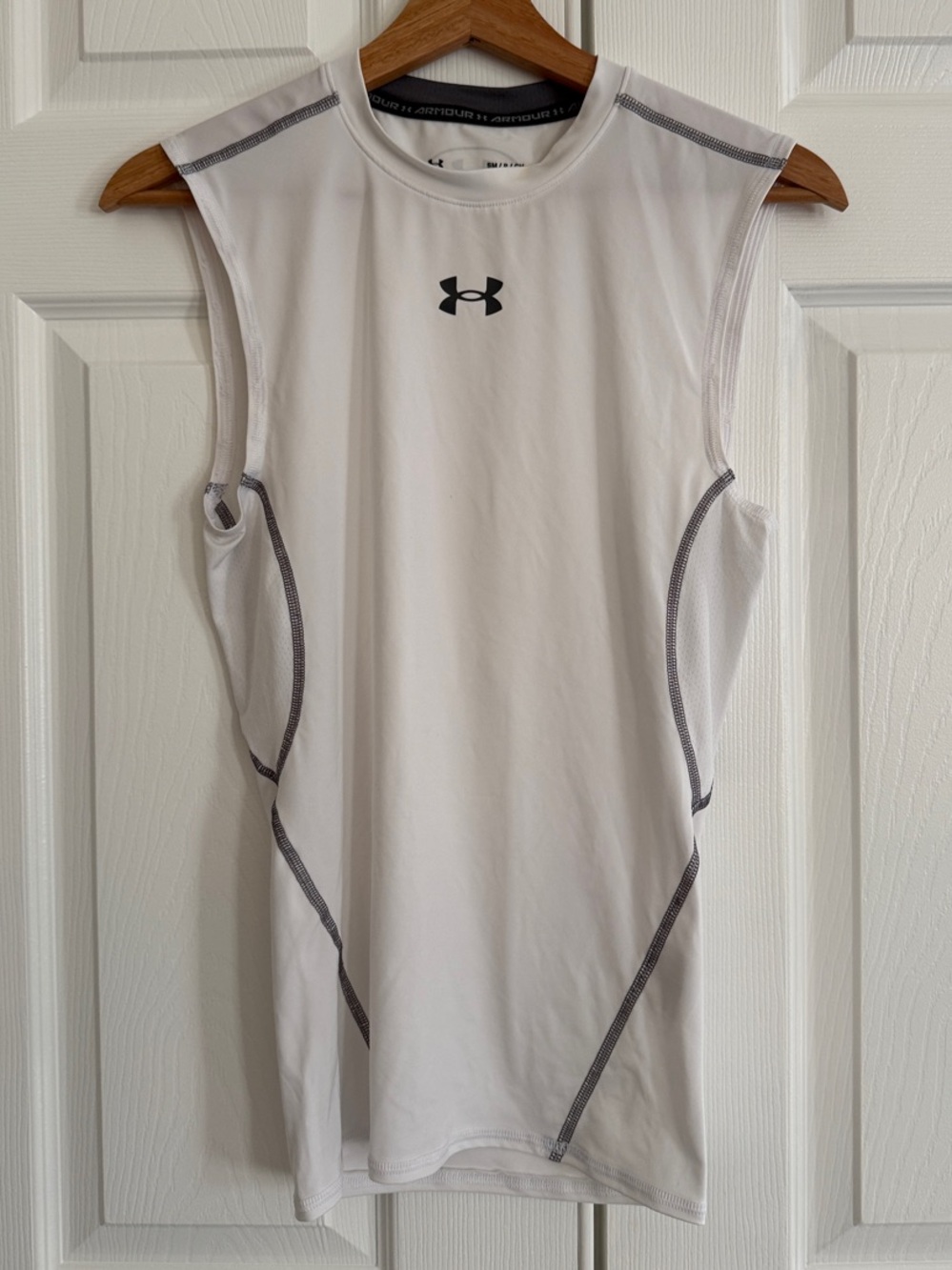 Under Armour Men’s White Compression Sleeveless Tank